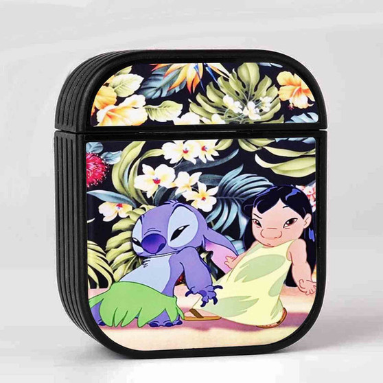 Disney Lilo and Stitch Dancing Custom AirPods Case Cover Sublimation Hard Durable Plastic Glossy