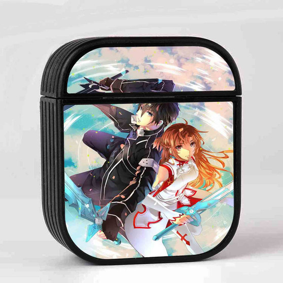 Kirito and Asuna Sword Art Online Custom AirPods Case Cover Sublimation Hard Durable Plastic Glossy