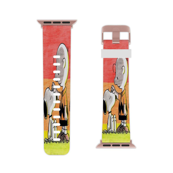 Snoopy and Charlie Brown Custom Apple Watch Band Professional Grade Thermo Elastomer Replacement Straps