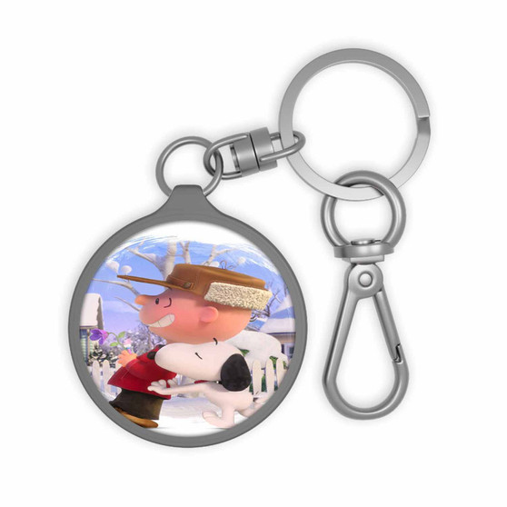 Snoopy and Charlie Brown The Peanuts Movie Custom Keyring Tag Keychain Acrylic With TPU Cover