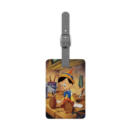 Disney Pinocchio Arts Custom Polyester Saffiano Rectangle White Luggage Tag Card Insert