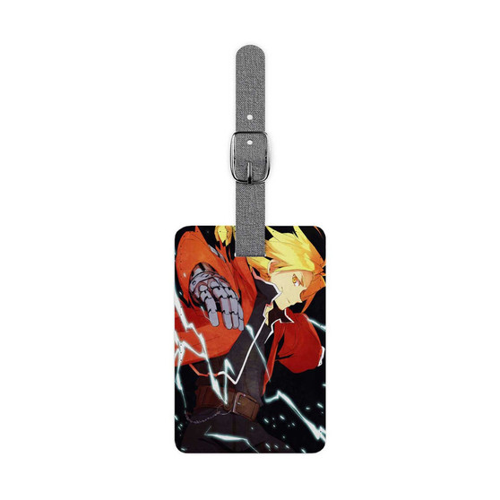 Fullmetal Alchemist Brotherhood Edward Elric Product Custom Polyester Saffiano Rectangle White Luggage Tag Card Insert