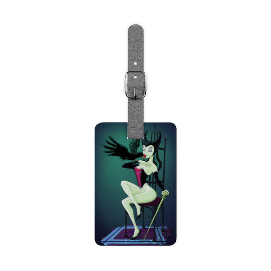 Sexy Malificent Disney Custom Polyester Saffiano Rectangle White Luggage Tag Card Insert