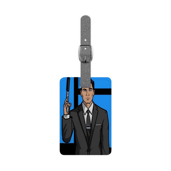 Sterling Archer Art Custom Polyester Saffiano Rectangle White Luggage Tag Card Insert
