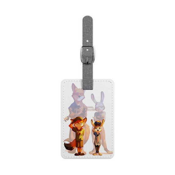 Zootopia Quotes Custom Polyester Saffiano Rectangle White Luggage Tag Card Insert
