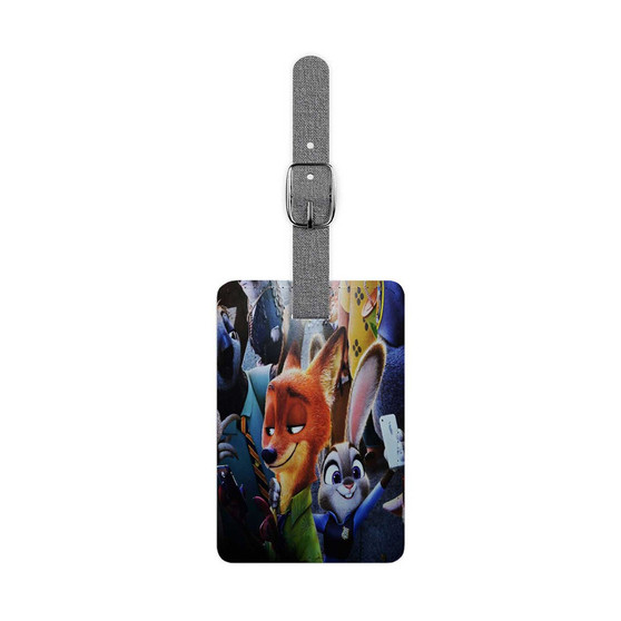 Zootopia With Phone Custom Polyester Saffiano Rectangle White Luggage Tag Card Insert