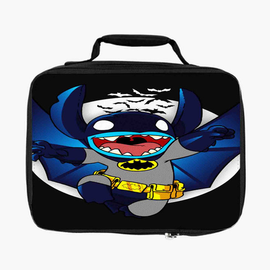 Disney Stitch as Batman Custom Lunch Bag Fully Lined and Insulated for Adult and Kids