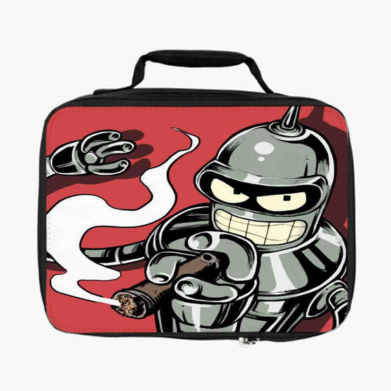 Futurama Bender Smoke Custom Lunch Bag Fully Lined and Insulated for Adult and Kids