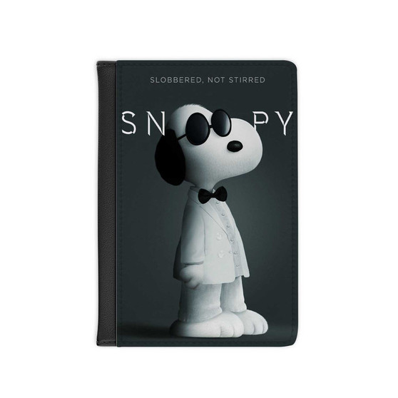 Snoopy Art Custom PU Faux Leather Passport Cover Wallet Black Holders Luggage Travel