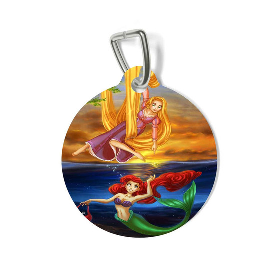 Tangled Rapunzel and Ariel Mermaid Disney Custom Pet Tag for Cat Kitten Dog