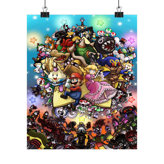 Super Mario Legend of Seven Stars Custom Silky Poster Satin Art Print Wall Home Decor