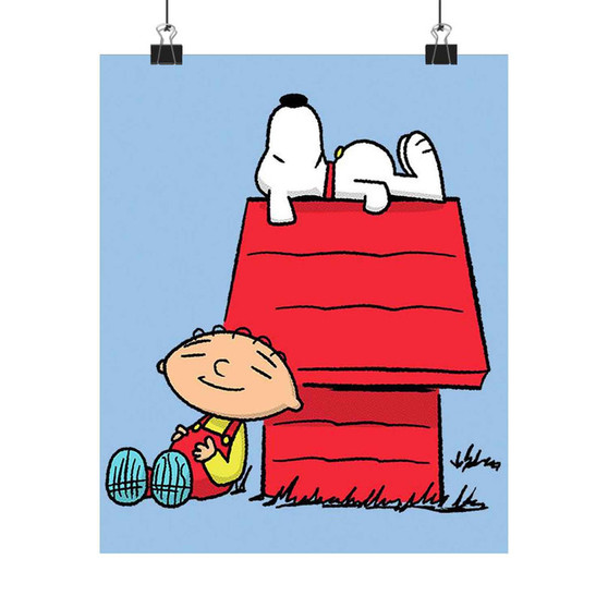 The Peanuts Snoopy and Family Guy Custom Silky Poster Satin Art Print Wall Home Decor