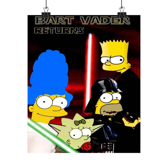 The Simpsons Bart Vader Star Wars Custom Silky Poster Satin Art Print Wall Home Decor