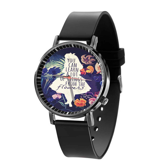 Alice in Wonderland Quotes Custom Quartz Watch Black Plastic With Gift Box