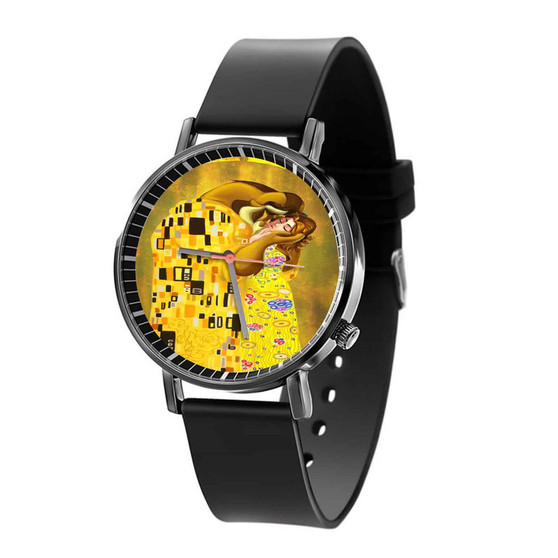 Disney Beauty And The Beast Gustav Klimt Custom Quartz Watch Black Plastic With Gift Box