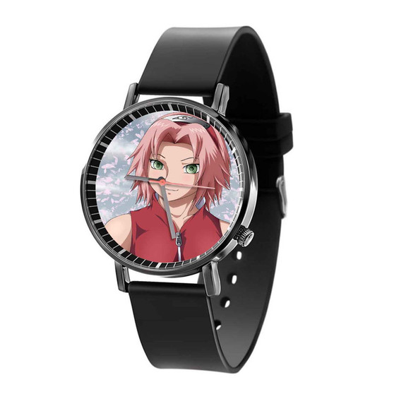 Sakura Haruno Naruto Shippuden Custom Quartz Watch Black Plastic With Gift Box