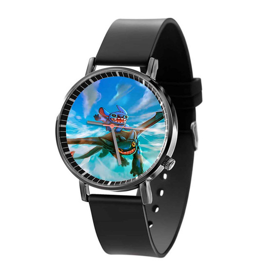 Toothless and Stitch Custom Quartz Watch Black Plastic With Gift Box