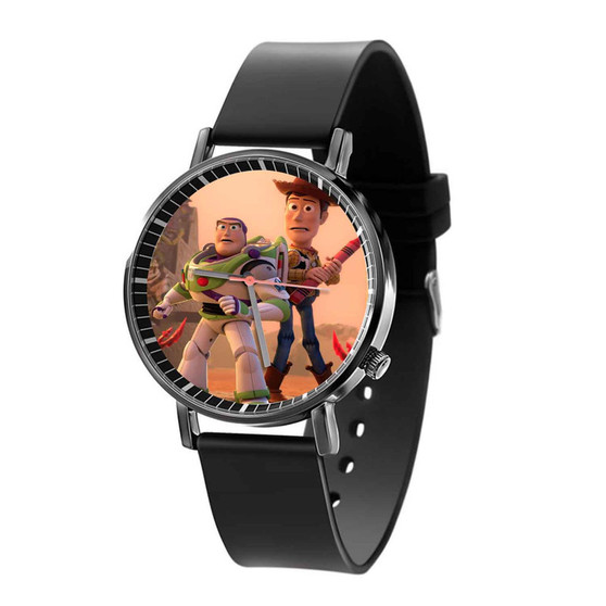 Toy Story Woody and Buzz Disney Custom Quartz Watch Black Plastic With Gift Box