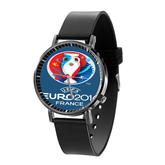 UEFA EURO France 2016 Custom Quartz Watch Black Plastic With Gift Box