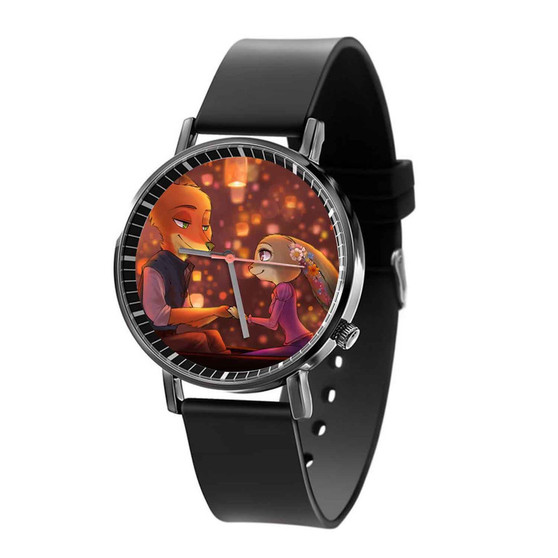 Zootopia as Tangled Disney Custom Quartz Watch Black Plastic With Gift Box