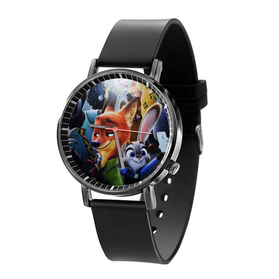 Zootopia With Phone Custom Quartz Watch Black Plastic With Gift Box