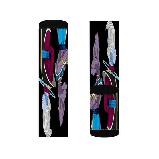 Beerus and Whis Dragon Ball Super Custom Socks Sublimation White Polyester Unisex Regular Fit