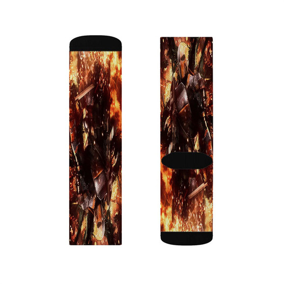 Deathstroke DC Comics Superhero Custom Socks Sublimation White Polyester Unisex Regular Fit