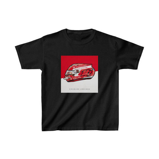 Charles Leclerc F1 Helmet Kids T-Shirt Clothing Heavy Cotton Tee