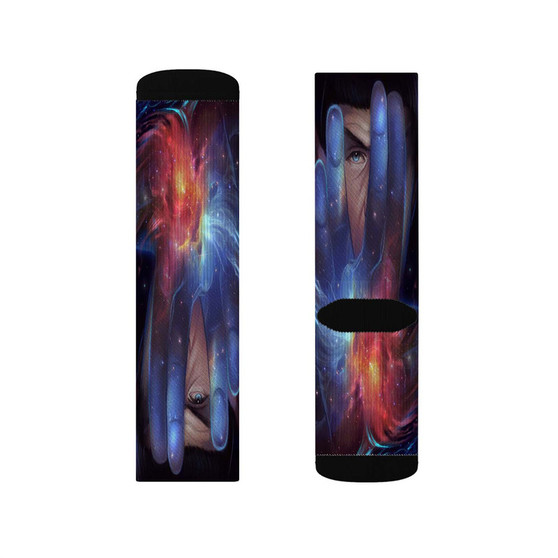 Star Trek Leonard Nimor Galaxy Custom Socks Sublimation White Polyester Unisex Regular Fit