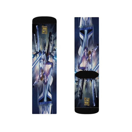 Star Wars The Clone Wars Product Custom Socks Sublimation White Polyester Unisex Regular Fit