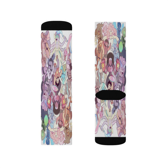 Steven Universe All Friends Custom Socks Sublimation White Polyester Unisex Regular Fit