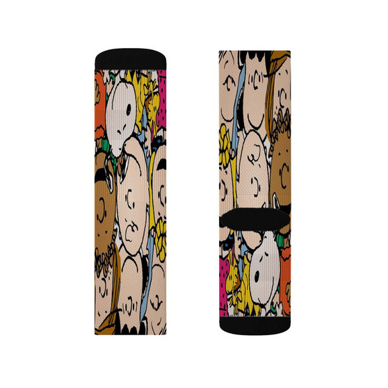 The Peanuts Gang Custom Socks Sublimation White Polyester Unisex Regular Fit