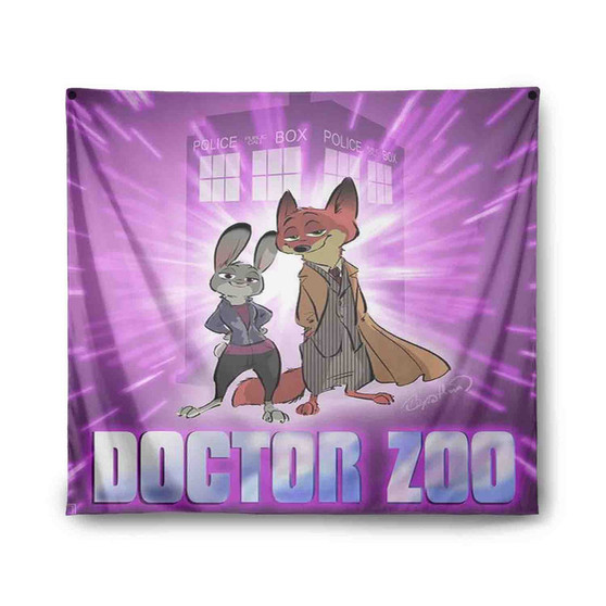 Doctor Who Zootopia Disney Custom Tapestry Polyester Indoor Wall Home Decor