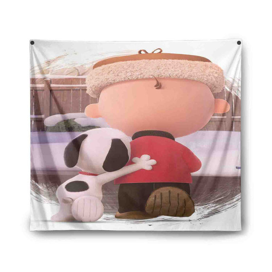 Friends Snoopy and Charlie Brown Custom Tapestry Polyester Indoor Wall Home Decor