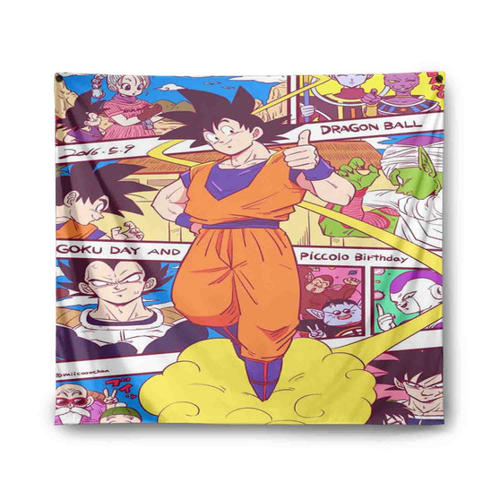 Goku With Kintoun Dragon Ball Z Custom Tapestry Polyester Indoor Wall Home Decor
