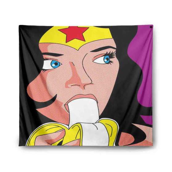 Wonder Woman and Banana Custom Tapestry Polyester Indoor Wall Home Decor