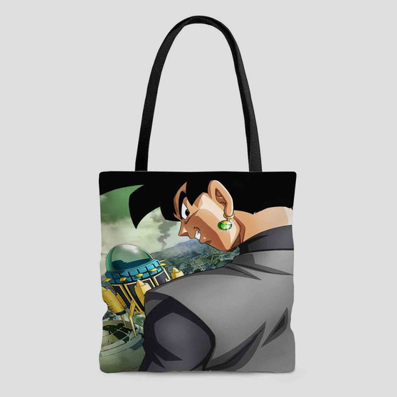 Black Goku Dragon Ball Super Custom Tote Bag AOP With Cotton Handle