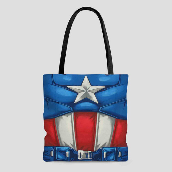 Captain America Body Custom Tote Bag AOP With Cotton Handle