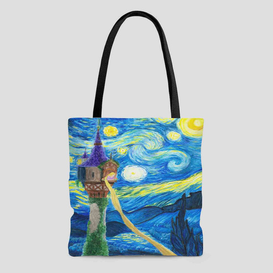 Disney Tanged Starry Night Custom Tote Bag AOP With Cotton Handle