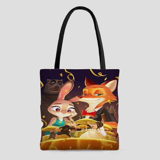 Disney Zootopia Dancing Custom Tote Bag AOP With Cotton Handle