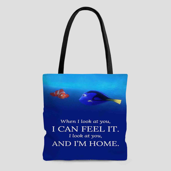 Dory and Nemo Quotes Custom Tote Bag AOP With Cotton Handle