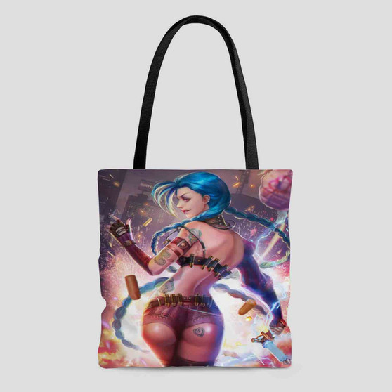 Jinx League of Legends Custom Tote Bag AOP With Cotton Handle