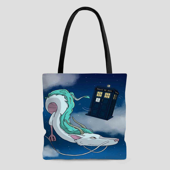 Spirited Away Doctor Who Police Box Custom Tote Bag AOP With Cotton Handle