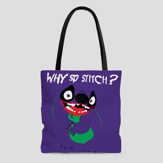 Stitch Joker Batman Custom Tote Bag AOP With Cotton Handle