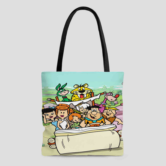 The Flinstones Family Custom Tote Bag AOP With Cotton Handle