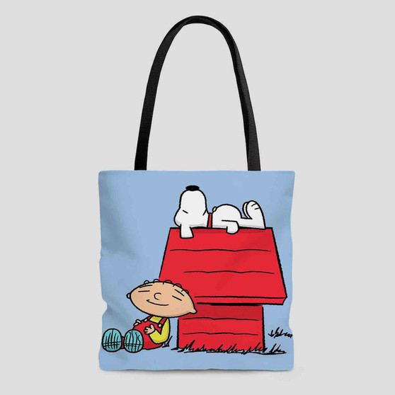 The Peanuts Snoopy and Family Guy Custom Tote Bag AOP With Cotton Handle