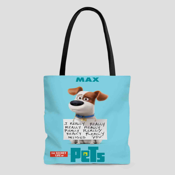 The Secret Life of Pets Max Custom Tote Bag AOP With Cotton Handle