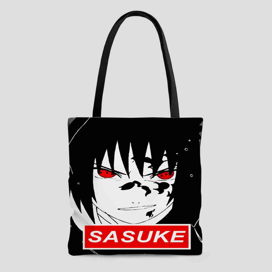 Uchiha Sasuke Face Naruto Shippuden Custom Tote Bag AOP With Cotton Handle