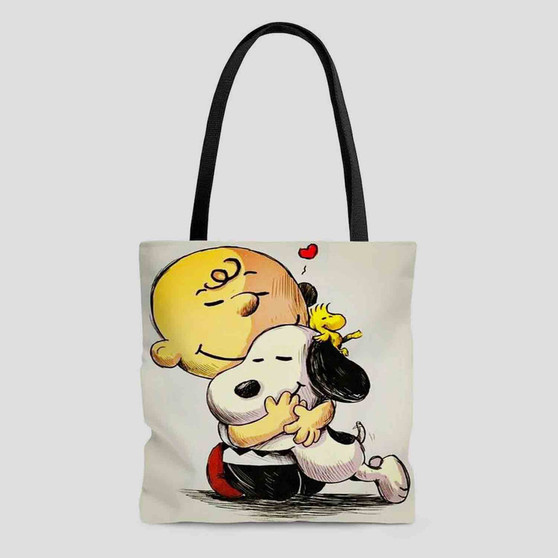 Woodstock Snoopy Charlie Brown The Peanuts Custom Tote Bag AOP With Cotton Handle