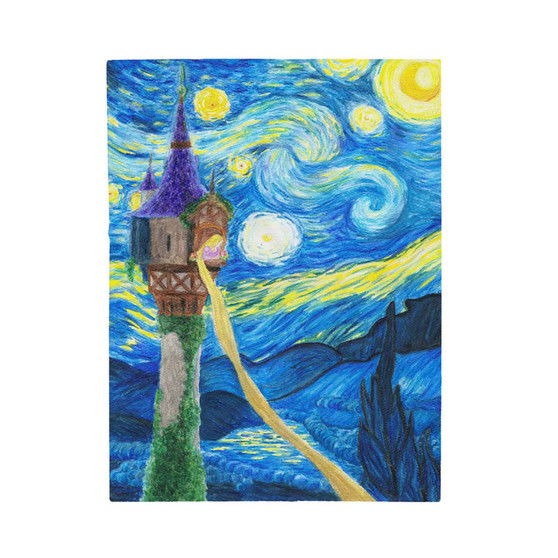 Disney Tanged Starry Night Custom Velveteen Plush Polyester Blanket Bedroom Family